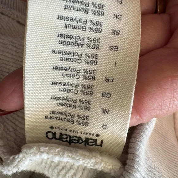 Naketano Oatmeal Heather Hoodie Sweatshirt with rope details - Picture 14 of 16